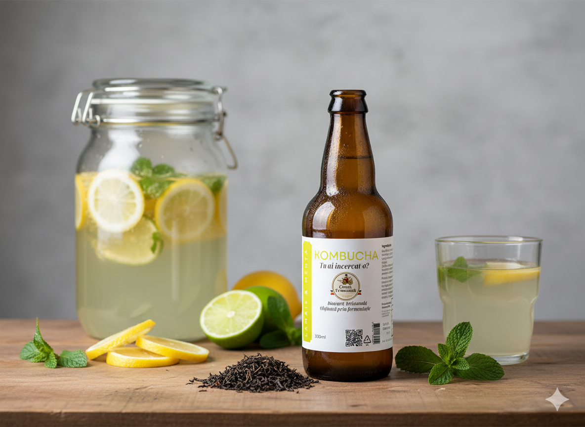 Kombucha - Lămâie & Mentă